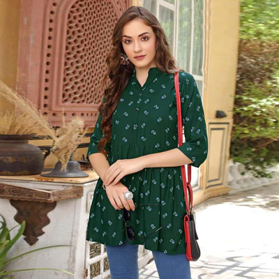 Foil Printed Rayon Top