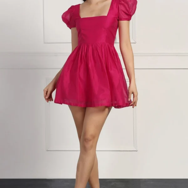 Barbie Skater Dress in Hot Pink