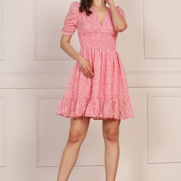 Floral Skater Dress in Pink