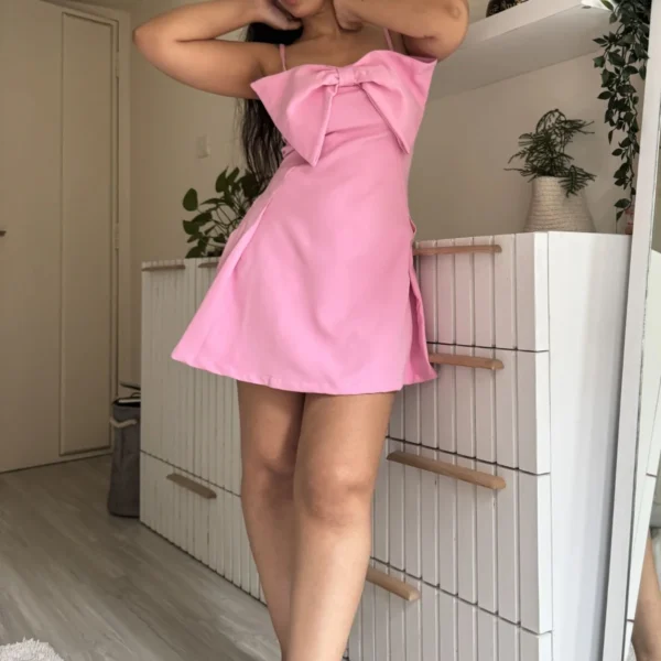 Amélie - Blush Pink Bow Dress