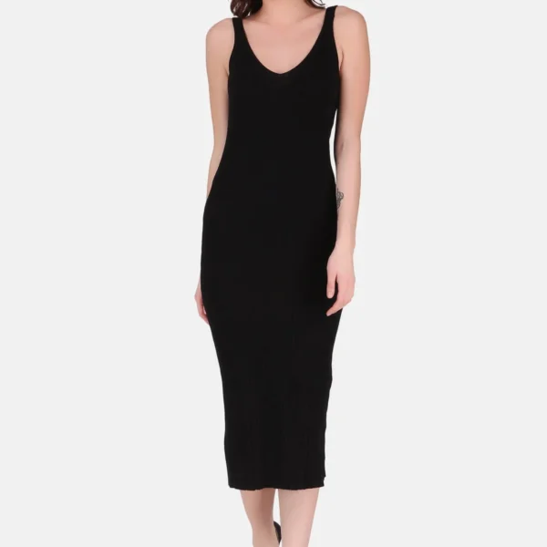 Knit Midi Dress - Black