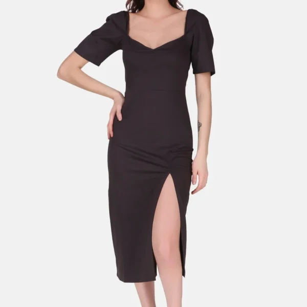 Sweetheart midi dress- Dark Grey