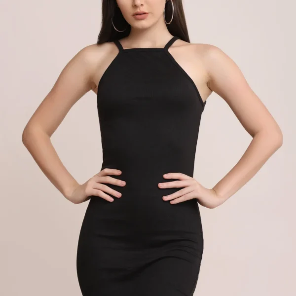 Spaghetti strap ribbed dress