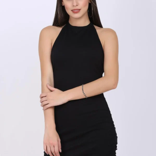 Black Ruched Bodycon Dress